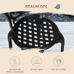 Outsunny Set de Grădină Exterior, Masă Rotundă și Scaune din Aluminiu, Masă de Bistrou cu Orificiu pentru Umbrelă, Mobilier pentru Terasă, Grădini, Verande, Balcoane, Lângă Piscină – Negru | Aosom Romania