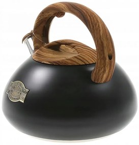 Ceainic cu fluier Klausberg KB 7565, 3 L, Baza groasa, Inductie, Negru/Maro