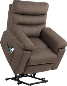 HOMCOM Fotoliu Reclinabil cu Masaj, Încălzire și Ridicare Asistată, Maro Închis | Aosom Romania