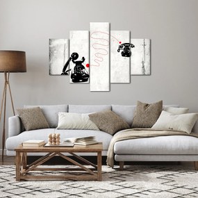 Tablou - Desen de telefon în stilul lui Banksy (150x105 cm)