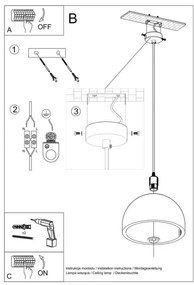 Sollux SL.0847 - Pendul PABLITO 1xE27/60W/230V beton pe cablu