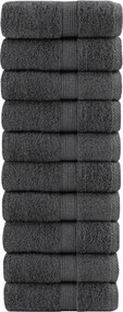 vidaXL Prosoape de baie premium, SOLUND, 10 buc., antracit, 30x30 cm, 600 g/m²