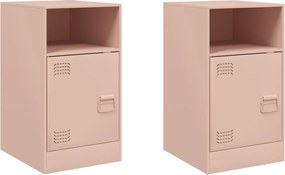 vidaXL Noptiere, 2 buc., 34,5x39x62 , 34,5x39x62 cm, oțel