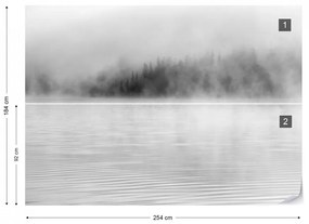 Fototapet- Ceață peste Lac – Alb-Negru