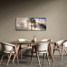 Tablou cu copac în ceață (120x50 cm)