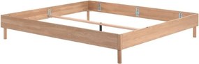 Pat matrimonial în culoare naturală din lemn de stejar fără tăblie fără somieră 180x200 cm Forrest – Vipack