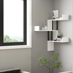 Raft de perete Aliza colti culoare alb 105 cm