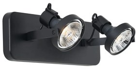 Spot de tavan de design negru GU10 70mm 2 lumini reglabil - Vo