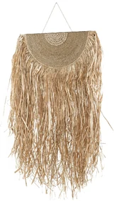 DECORAȚIUNE EVANTAI DIN IARBĂ DE MARE CU FRANJURI LUNGI HANDMADE