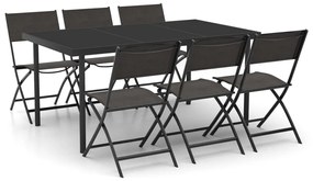 3073505 vidaXL Set mobilier de exterior, 7 piese, oțel