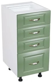 Corp inferior 40 cu 4 sertare Zebra MDF Verde drept