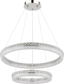 Globo 67387-72 - Lustră LED dimmabilă suspendată pe cablu LAUREL 72W/230V, sticlă transparentă + telecomandă
