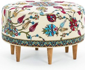 Taburet RIMINI, multicolor, stofa clasica, 65x65x40 cm