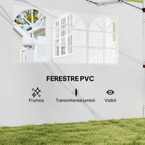 Outsunny Panouri Laterale pentru Corturi Pop-Up, Set de 2, 3x2m, Protecție UV, Rezistent la Apă, Alb | Aosom Romania