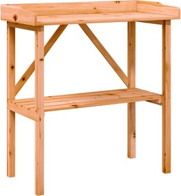 vidaXL Masă de plante cu raft, maro, 78x38x82,5 cm, lemn masiv de brad