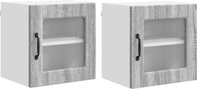 vidaXL Dulap de bucătărie cu raft 2 pcs Gri Sonoma 40 x 31 x 40 cm