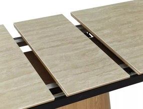 Masa extensibila Monaco travertin bej/stejar L160-200xl90 cm