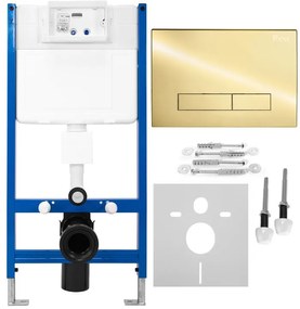 Cadru WC incastrat Rea cu buton H Auriu