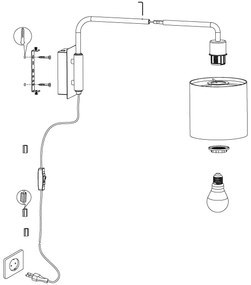 Eglo 99348 - Aplică perete STAITI 1xE27/40W/230V