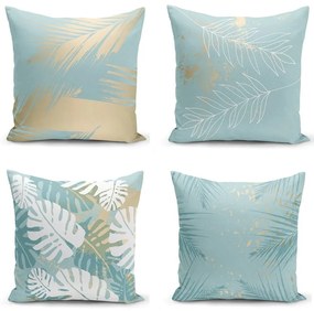 Set 4 fețe de pernă Minimalist Cushion Covers Lagoon, 55 x 55 cm