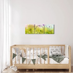 Tablou - Flori de luncă (cu ceas) (90x30 cm)