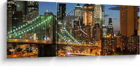 Tablou - Pod cu New York (cu ceas) (90x30 cm)