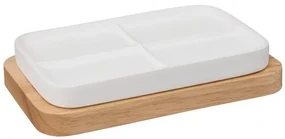 Sapuniera Resin Natureo, polimer, lemn, 13.2 x 8.6 x H 2.7 cm