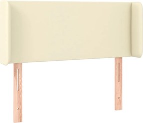 vidaXL Tăblie de pat cu aripioare crem 83x16x78/88 cm piele ecologică