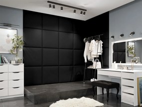 Panou de perete tapițat Pazara 60x60 (piele ecologică soft 011 (Negru). 1054195