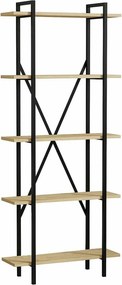 Etajera KINDER, stejar/negru, PAL melaminat, 72x25x170 cm