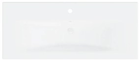 Dulap cu chiuveta incorporata, alb si stejar sonoma, PAL alb si stejar sonoma, 90 x 38.5 x 46 cm