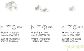 Plafoniera design modern cu 4 spoturi directionabile MOUSE PL4 alba 073583