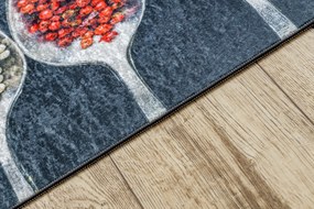 ANDRE 42760 covor lavabil linguri, condimente bucatarie, anti-alunecare - gri / verde