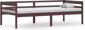 vidaXL Cadru de pat, maro închis, 90x200 cm, lemn masiv de pin