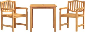 vidaXL Set mobilier pentru grădină, 3 piese, lemn masiv de tec
