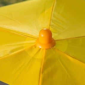 Outsunny Set de Grădină 4 Piese pentru Copii cu Model Tigru și Măsuță Rotundă, 2 Scaune Pliabile și o Umbrelă Reglabilă, Măsuță cu Scaune pentru Copii 3-6 Ani de Exterior, Galben | Aosom Romania