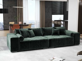 Canapea extensibilă dumonde cu ladă de depozitare si sezut confortabil din spuma high-density, Marbela Euphoria Green XXL 295x100 cm