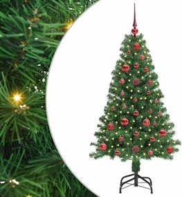 vidaXL Brad de Crăciun artificial Verde 120 cm PVC și Oțel și Plastic