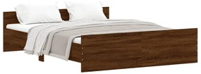 3203760 vidaXL Cadru de pat cu tăblie la cap/picioare, stejar maro, 150x200 cm