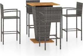 vidaXL Set mobilier bar de grădină, 5 piese, gri