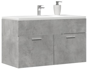 vidaXL Dulap de chiuvetă baie gri beton, 90x38,5x46 cm, lemn prelucrat
