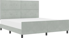 vidaXL Pat cu arcuri cu headboard Gri deschis 180 x 200 cm Catifea
