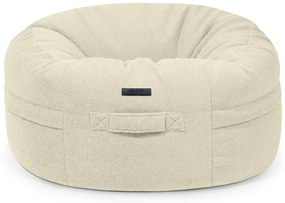 Fotoliu bean bag crem cu tapițerie din țesătură bouclé Roll 105 – SLOWDOWN