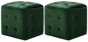 vidaXL Noptiere, 2 buc., verde, 30 x 30 x 30 cm, țesătură catifea