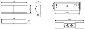 Priza incorporabila dreptunghiulara, 2 prize schuko, USB A+C, priza RJ45 cat 6, HDMI, cablu 1.5 m, capac magnetic, alba, GTV