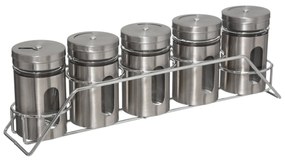 Set recipiente pentru condimente, 5 bucati, inox