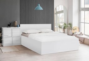 Pat de o persoana alb, SOFIA 120 x 200 cm Saltele: Fara saltea, Somiera pat: Cu lamele drepte