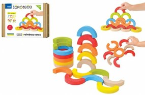 Mozaic/joc echilibru lemn 24 piese de puzzle într-o cutie 22x17x6cm