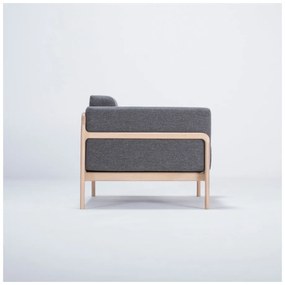 Fotoliu din lemn de stejar Gazzda Fawn, gri închis