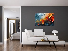 Tablou - Pictură abstractă de flori III. (90x60 cm)